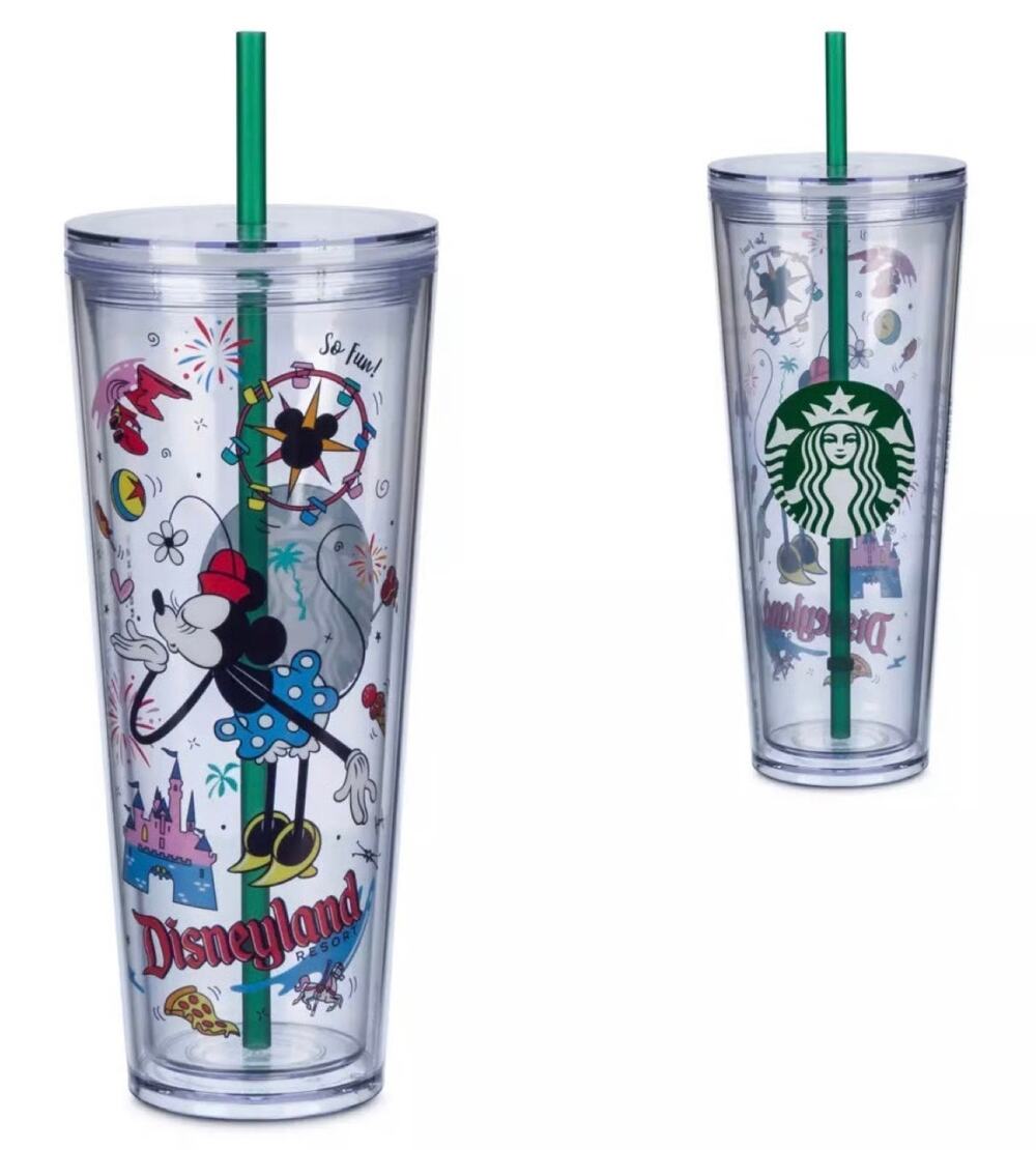 Disney Park Minnie Mouse Limited Edition Disneyland Starbucks Tumbler & Straw